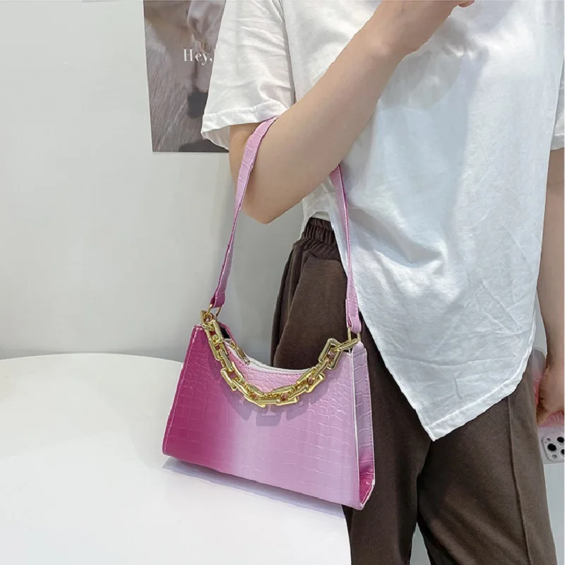 

Fashion Exquisite Shopping Bag Retro Casual Women Totes Shoulder Bags Female Colorful Chain Handbag for Women