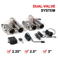 22 252 5 3 0 stainless steel headers y pipe double electric exhaust cutout dual valve with remote control cut out kit