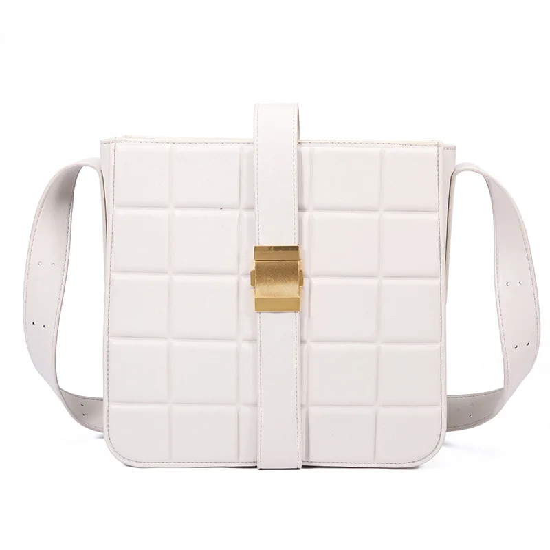 

European and American new fashion soft sheepskin square rhombus bag large capacity shoulder bag women's bag with retro style