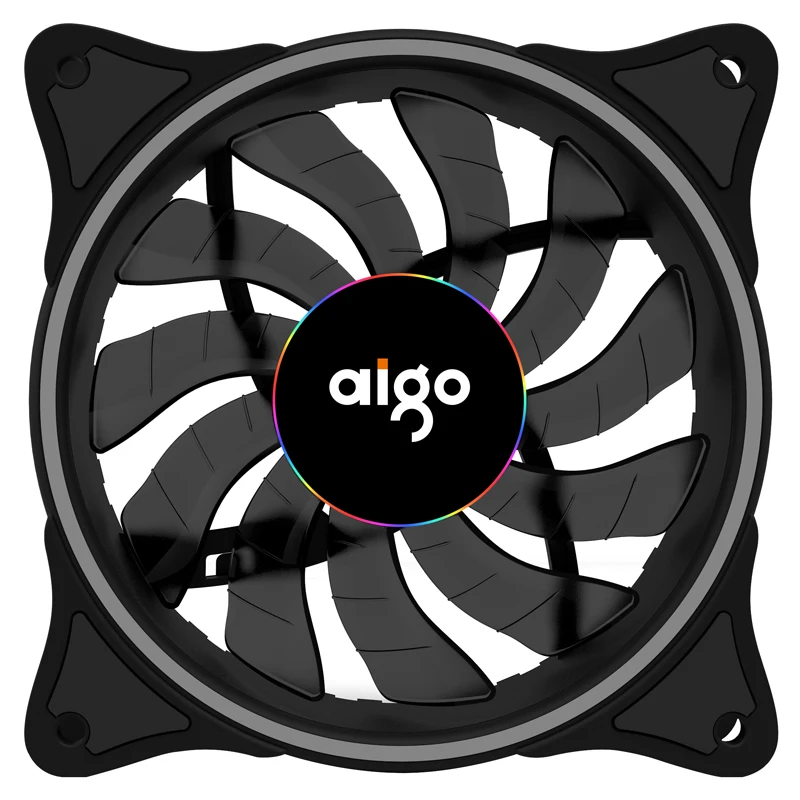 Aigo V1 радиатор кулер 120 мм чехол светодиодный вентилятор охлаждения для ПК вентилятор 12 в охлаждающий вентилятор двойное кольцо тихий кулер охлаждающий вентилятор компьютера