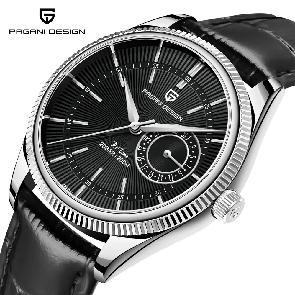 

Часы наручные PAGANI VH65 Мужские кварцевые, роскошные механические, с кожаным ремешком, водонепроницаемость 20 бар, для путешествий, 2021