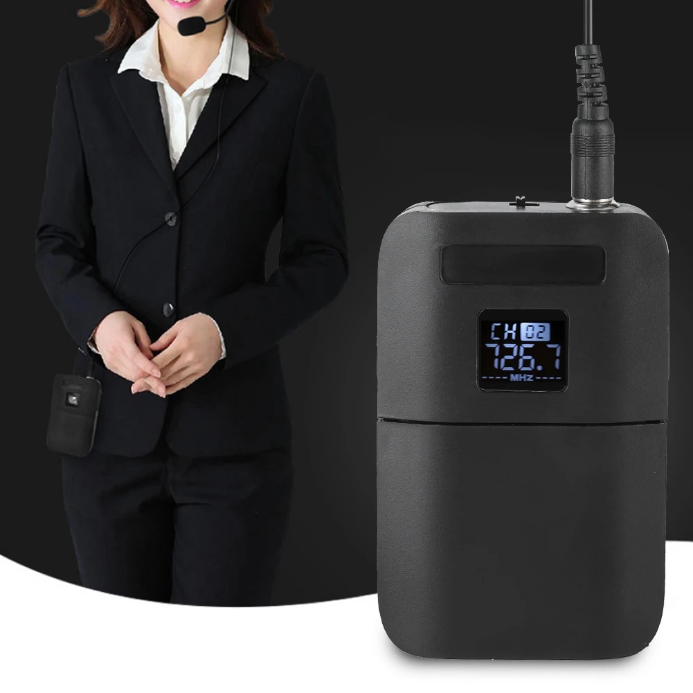 Беспроводной портативный микрофон с прищепкой и приемником светодиодный для