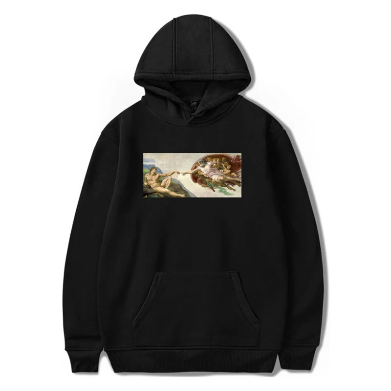 Модные повседневные толстовки с принтом микеланжело мужские теплые уличные