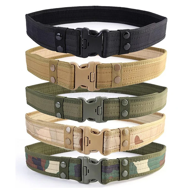 2021 New Army Style Combat Belts Quick Release Tactical Belt Fashion Men Canvas Waistband Outdoor Hunting Camouflage Waist Strap 1