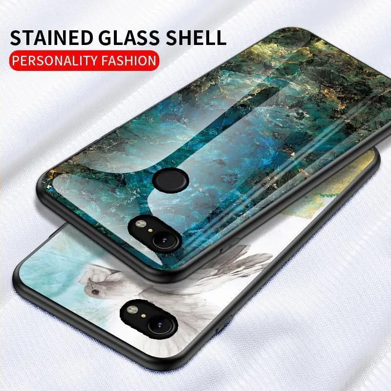 Мраморный камень шаблон Чехлы с закаленным стеклом для Google Pixel 4XL 3XL 2XL Защитные