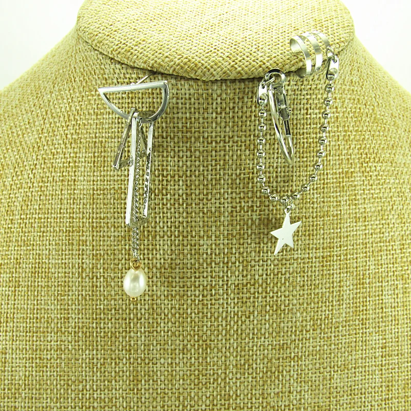 2pcs Earrings Серьги Харли Куинн для косплея с птицами-хищниками, прямоугольные серьги со звездами и кисточками - Окраска металла: 2pcs Earrings