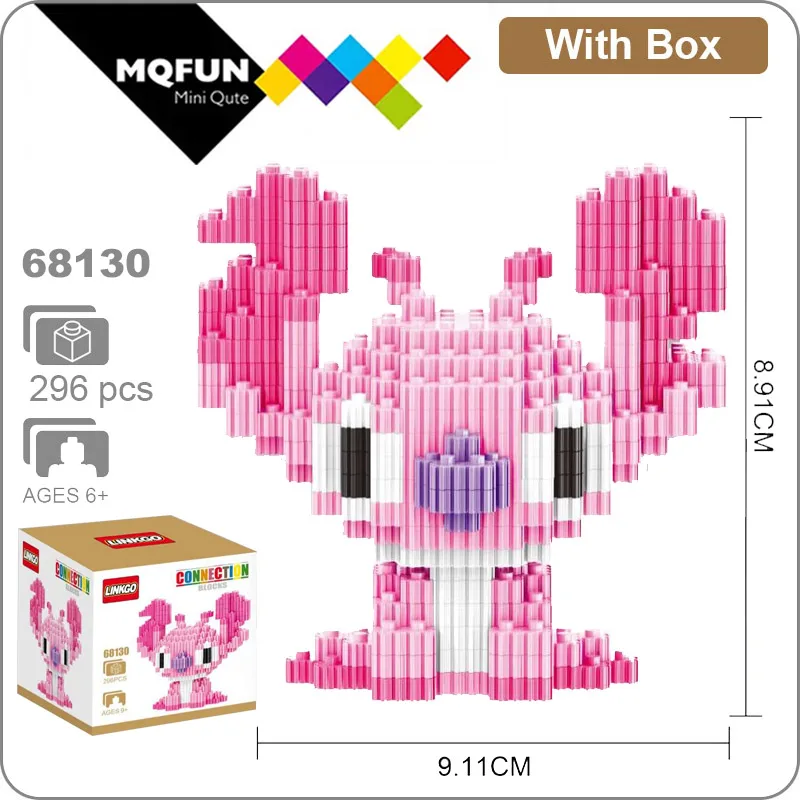 68130 With Box LInkgo милые аниме из мультфильмов стежка Мини фигурки алмазные мини строительные блоки кирпичи сборки модели образовательных игрушек - Цвет: 68130 With Box