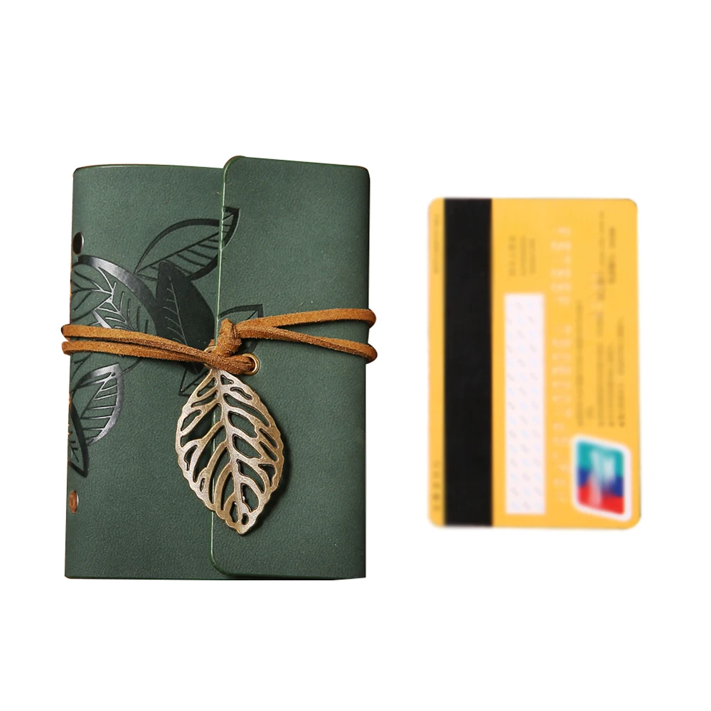 Ретро искусственная кожа листья Очаровательная завязка кредитница