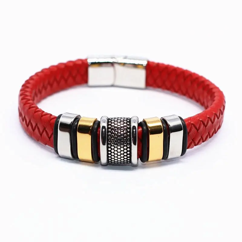 LOOKER Handmade Genuine Leather Weaved Man Bracelets Casual/Sporty Cool Men Jewelry De Couro Pulseiras Masculinos | Украшения и