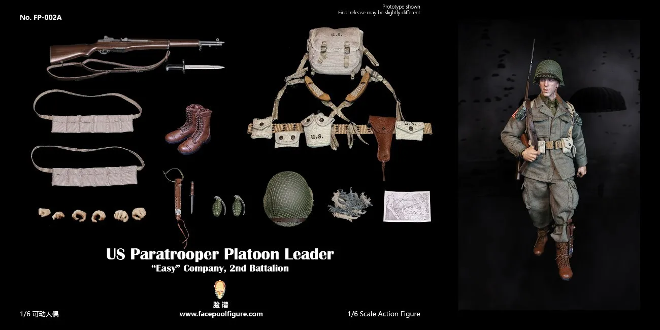Facepoolfigure FP 002 WWII США ПАРАШЮТИСТА взвода лидер легко компании 1/6 рисунок|military police