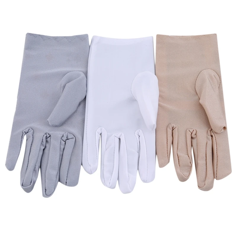 

1Pair Fashion Summer Women's Spandex Short Elastic Embroidered Sunscreen Gloves Female UV-Proof Sun Protection Driving Gloves