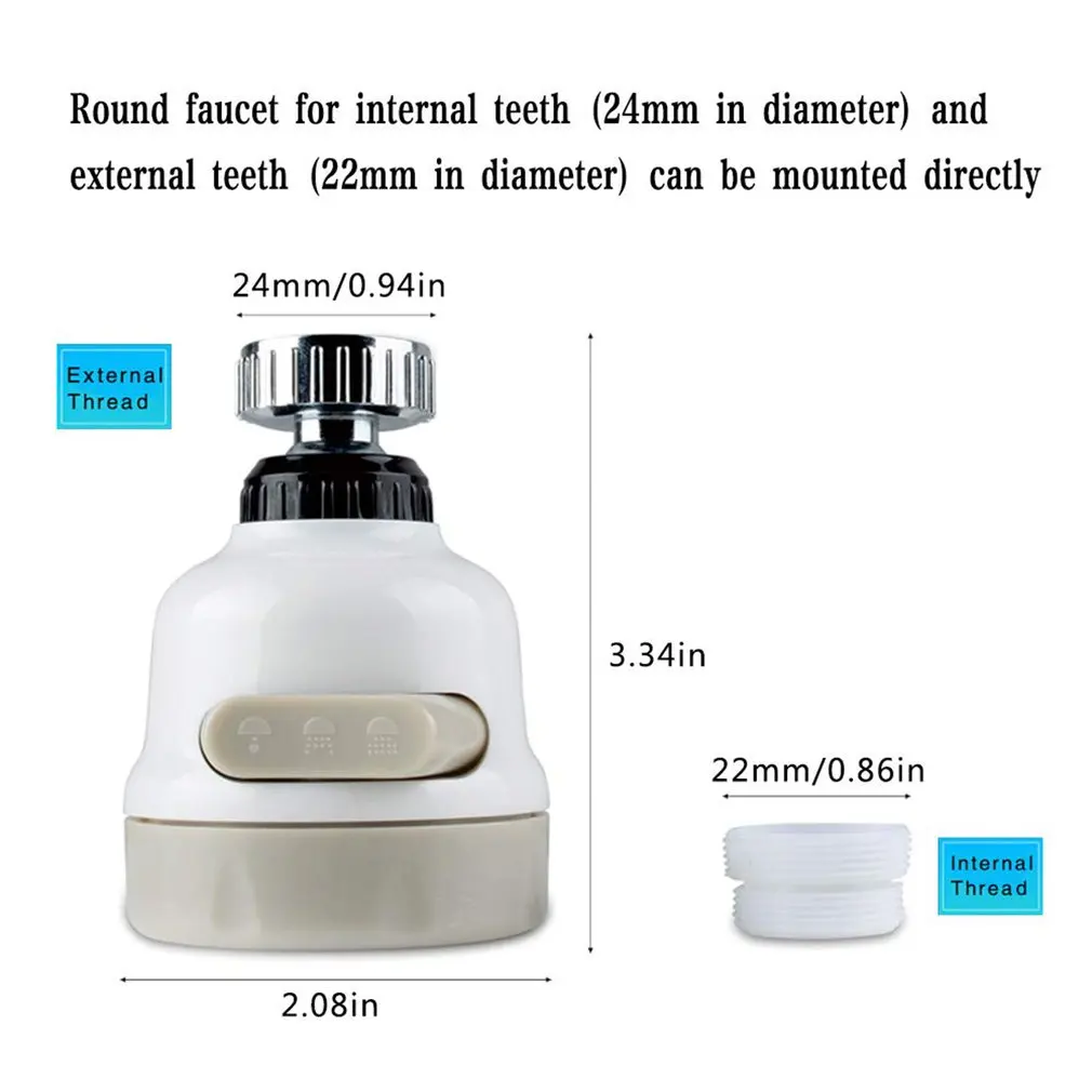 

Three-speed adjustment of faucet splash head shower-short