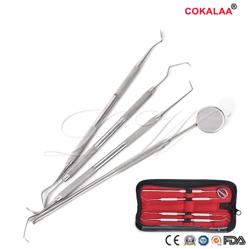 Стоматологическое зеркало из нержавеющей стали 4 шт./компл. набор