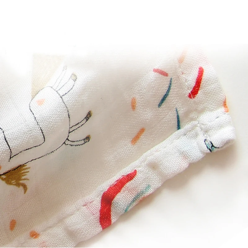 

60*60 Muslin Cotton Baby Blanket Swaddle Soft Cartoon Wrap Swaddle Scarf Multifunction Bibs Wrap Burp Cloths Towel Accessories
