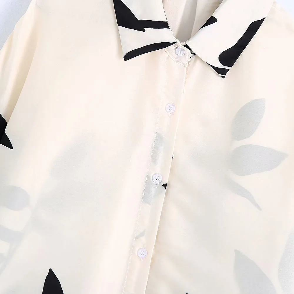 

Women's dresses new spring and summer 2021 fashion all-match slimming printed loose lapel single-breasted mid-length dress