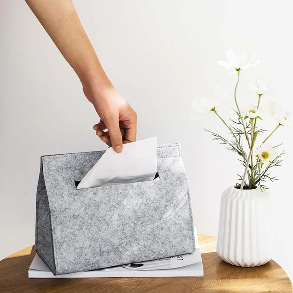 Коробка для салфеток простые лотки чехол из искусственной шерсти и войлока
