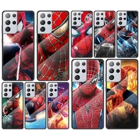 spiderman for samsung galaxy s21 ultra plus a72 a52 4g 5g m51 m31 m21 luxury tempered glass phone case cover