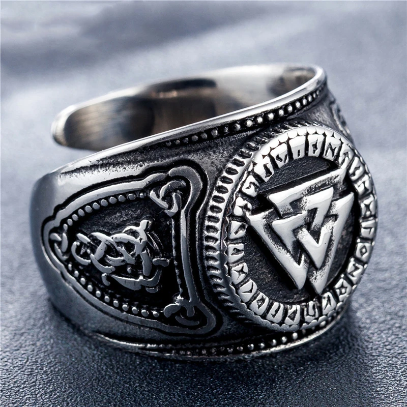 

2021 New Design Geometric Triangle Open Rings For Men Fashion Jewelry Luxury Brand Stainless Steel Wedding Bands Free Shipping