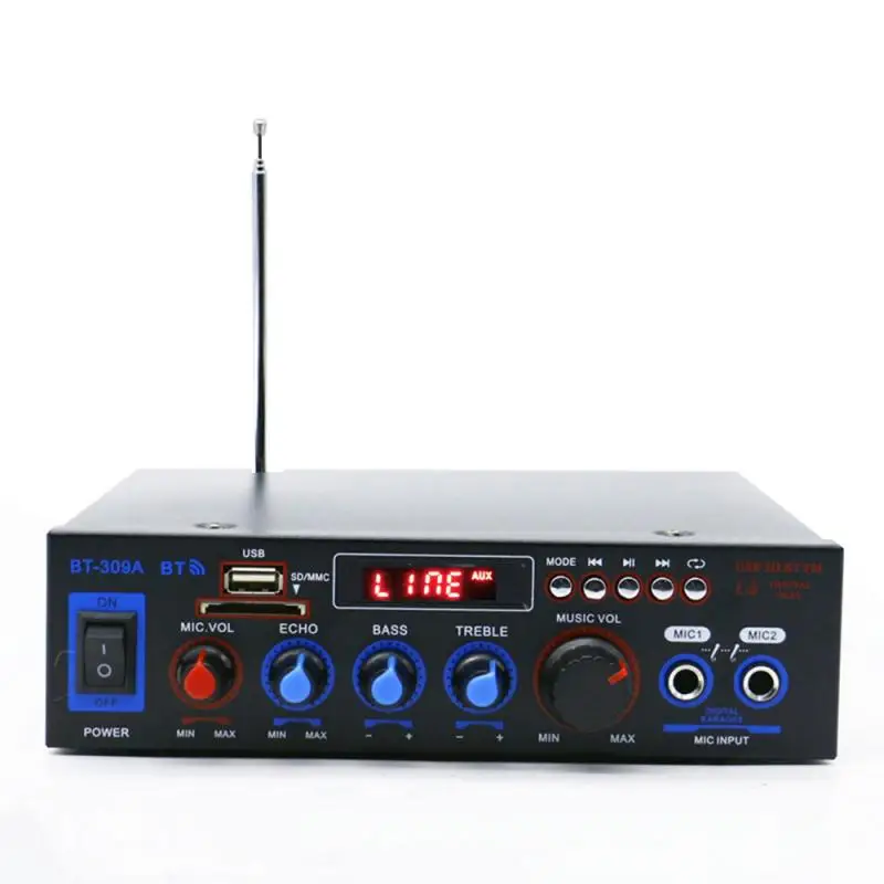 800 Вт HIFI 2CH автомобильный аудио стерео усилитель мощности Bluetooth FM радио домашний