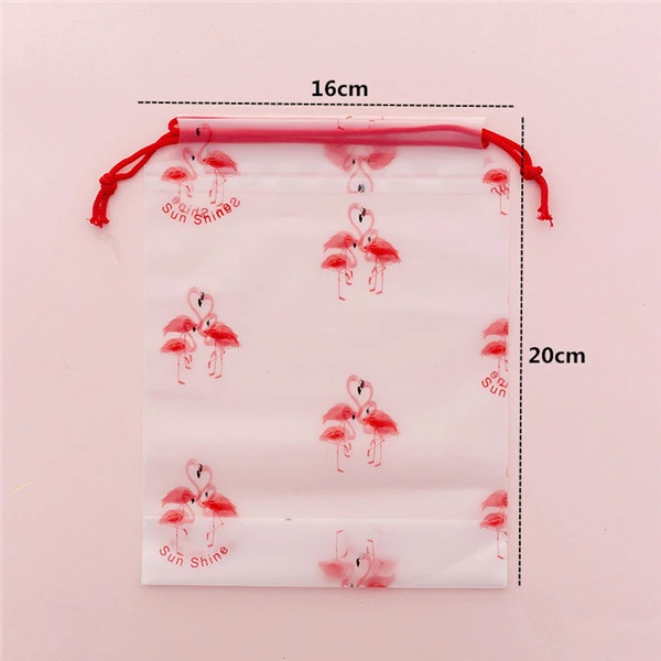 S flamingo Прозрачная косметичка в виде милого кота, 1 шт., косметичка для путешествий, косметичка для женщин, органайзер на шнурке для макияжа, сумка для хранения, Прямая поставка - Цвет: S flamingo