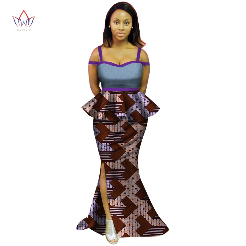 Women Fashion Clothing Sets Strapless African dashiki Outfit for Woman 2 Pieces Skirt Set Plus Size Clothing for Women WY2598