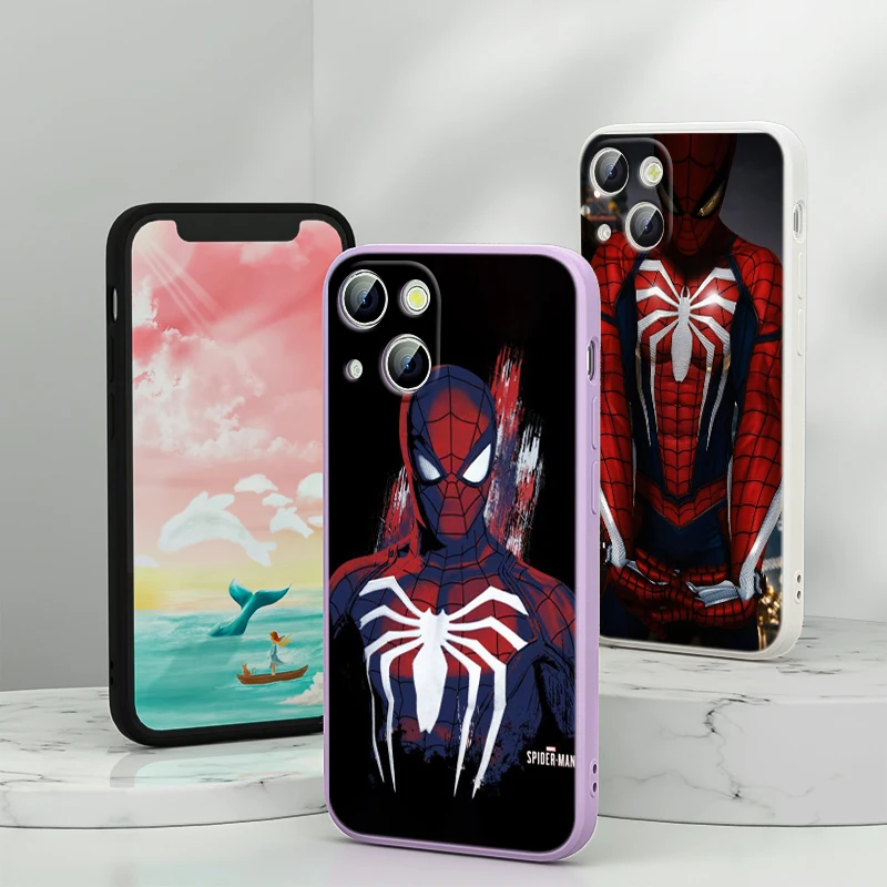

Avenger Marvel Cool Spiderman For Apple iPhone 13 12 Mini 11 Pro XS MAX XR X 8 7 6 SE Plus Liquid Silicone Soft Cover Phone Case