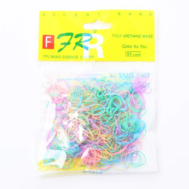 500 Colorful 3 1000 шт./партия, одноразовые резинки для волос для девочек, эластичная резинка для волос из ТПУ, держатель для конского хвоста, резинки, Детские аксессуары для волос - Цвет: 500 Colorful 3