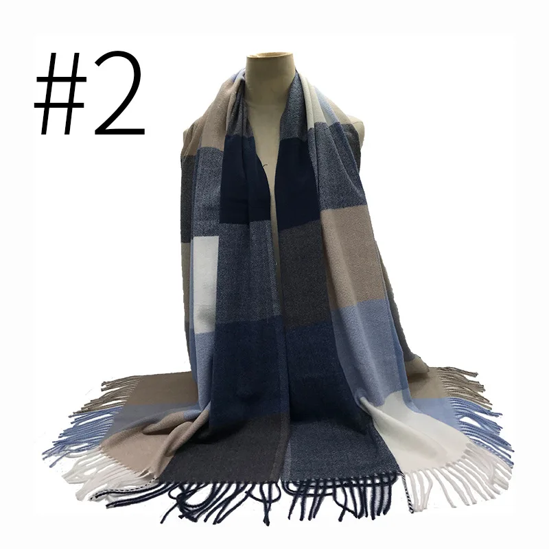 

Tj-tianjun Unisex Scarf Plaid Cashmere Imitation women men Large Size Scarf Thicken and keep Warm Shawl New Fashion winter