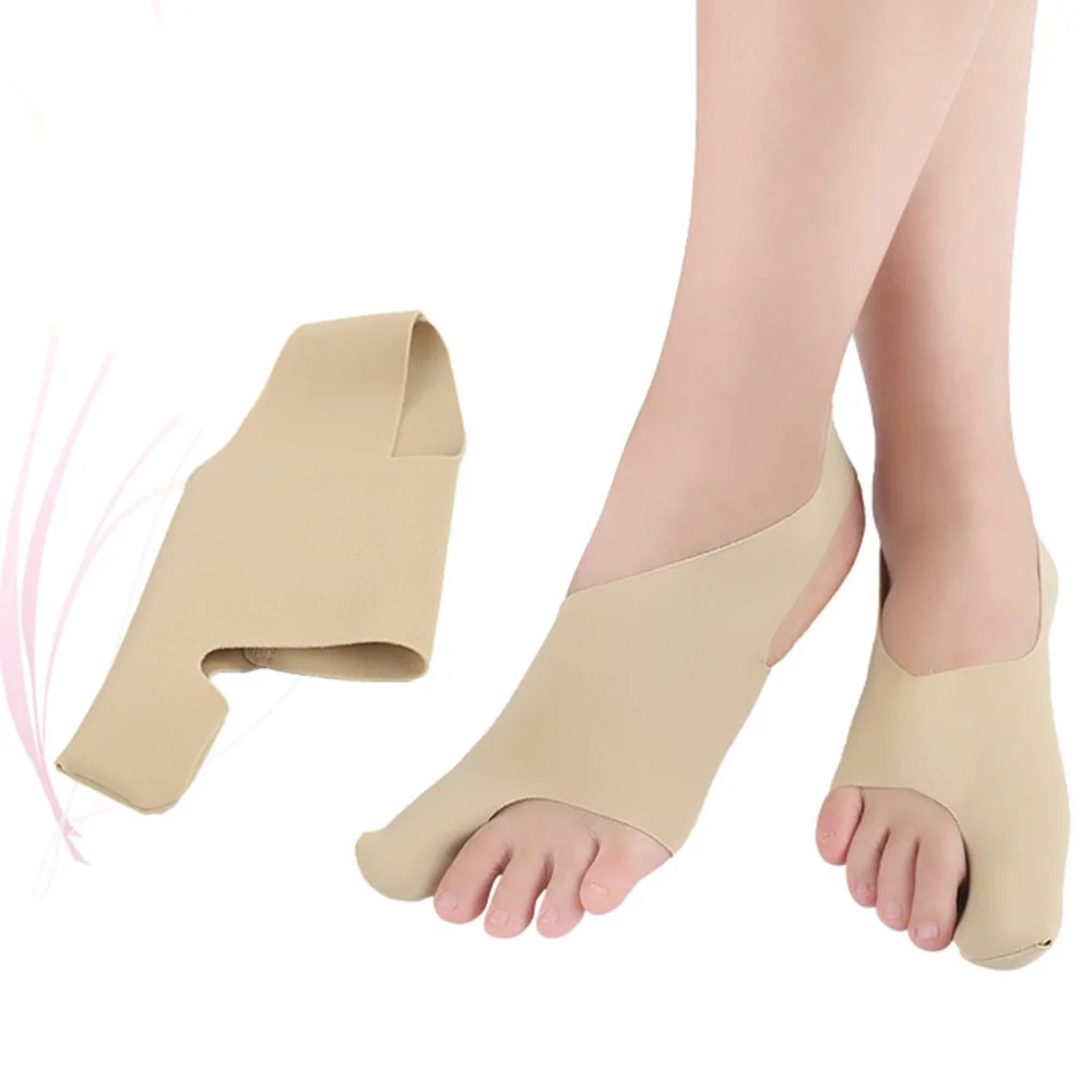 

1 Pair Toe Thumb Straightener Skin-friendly Exercise Toe Appliance One-piece Hallux Valgus Protector (Khaki Size)