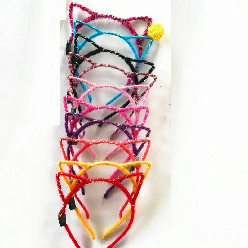 Светодиодный носки с ушками и изображением котика в форме светодиодный повязка