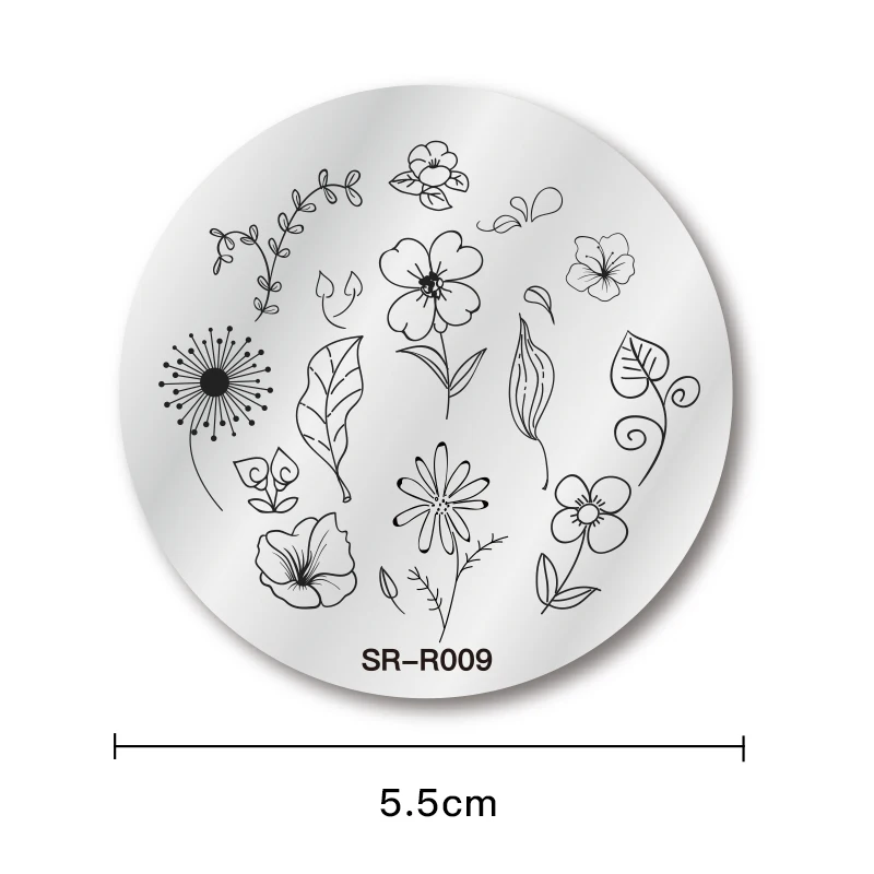 Штампованные пластины для ногтей кружева цветочный узор рисунок листьев