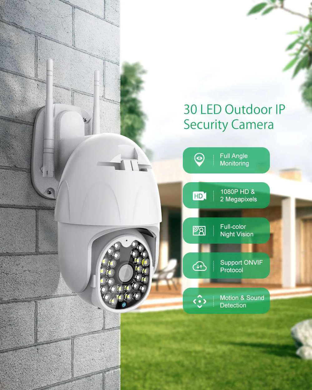 

Night Vision HD Dome Camera 1080P Wifi Wireless Auto-Tracking Camera Outdoor Home CCTV Surveillance Waterproof 2 Way Audio