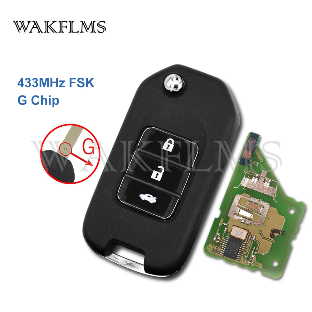 3 btn складной пульт дистанционного управления брелок с G dot TWB1G761 ID47 чип для Honda City Fit
