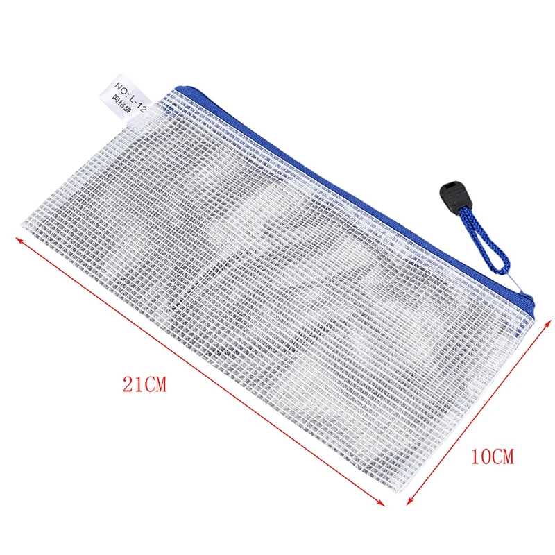 Синий белый сетчатый внутренний держатель на молнии 210 мм x 110 для бумаги A6|Папка