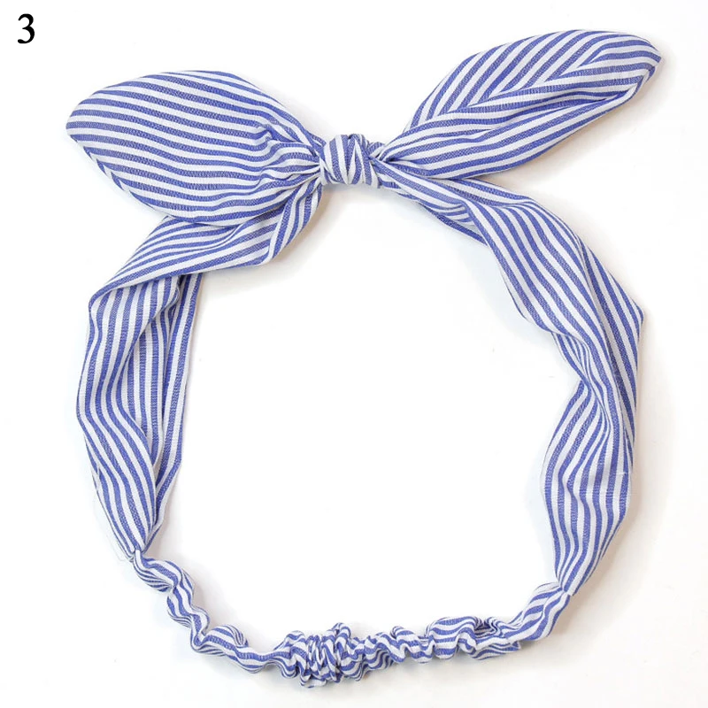 

Women Headband Fashion Striped Bunny Ears Hairbands Wide Turban Bohemian Corss Headwrap Girls Elastic Hairbands Hair accessories