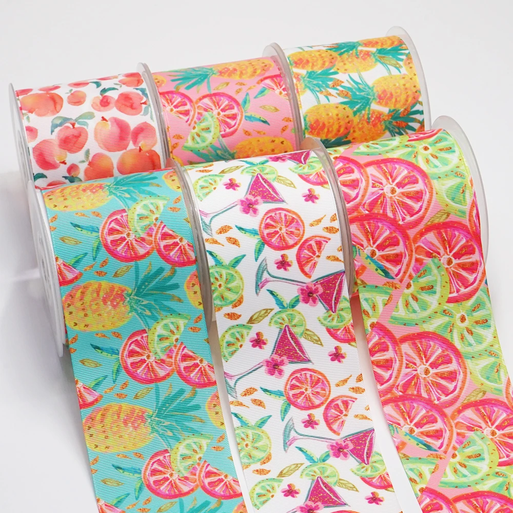 

10 ярдов корсажная лента с принтом еды для бантов для волос «сделай сам» ремесла ручной работы аксессуары 53143