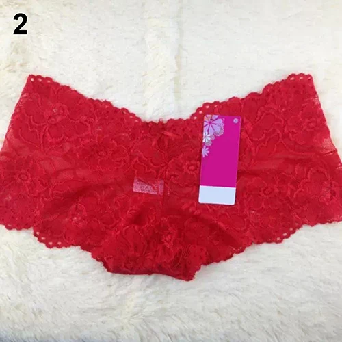 

Women Sexy Underwear Floral Lace Seamless Panty Briefs Boxer Shorts Underwear Sexy Boxer Brief For Women Girl S-XL Black Red