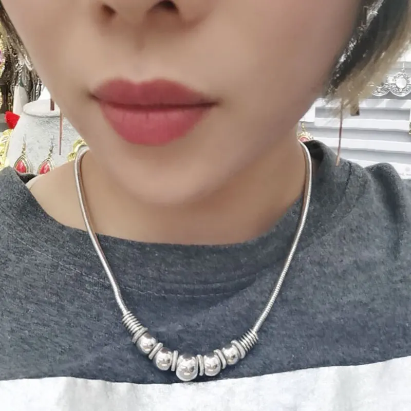 

Indian style West Portia antique silver Turkey alloy ladies necklace