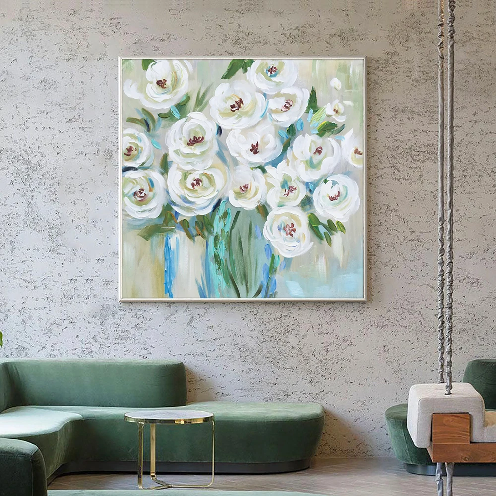 

Texture Thick Knife Painting Abstract Flower Oil Painting On Canvas Handmade Wall Art Paintings Canvas Art For Home Decoration