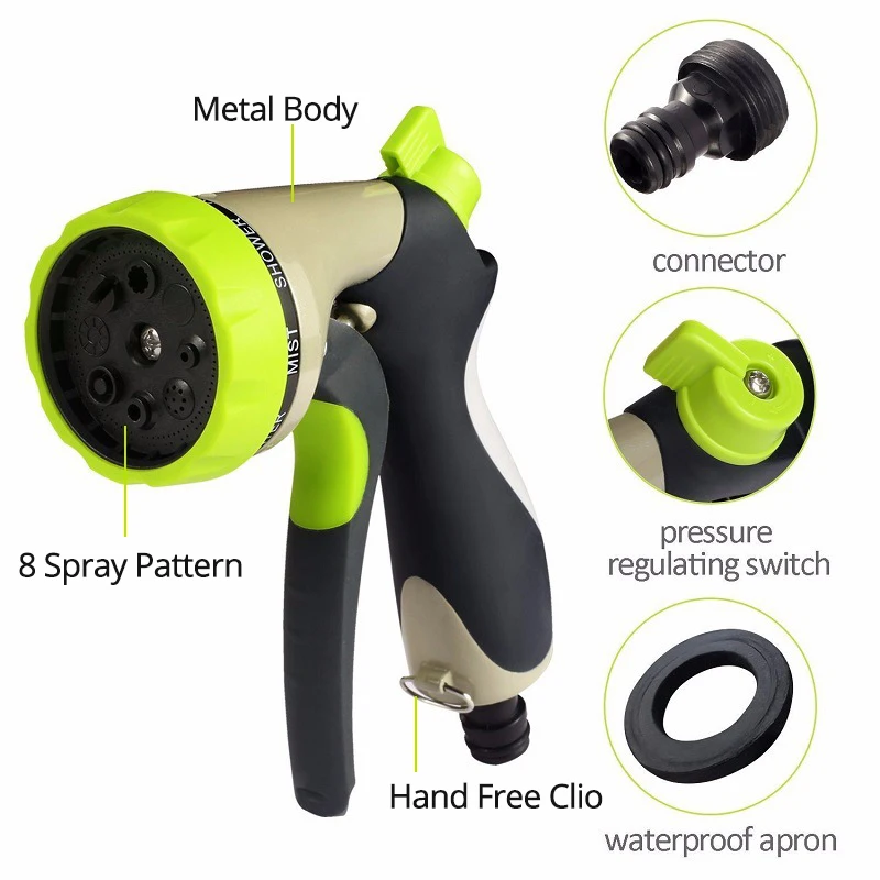 Садовый водяной пистолет насадка высокого давления с 8 узорами спрей