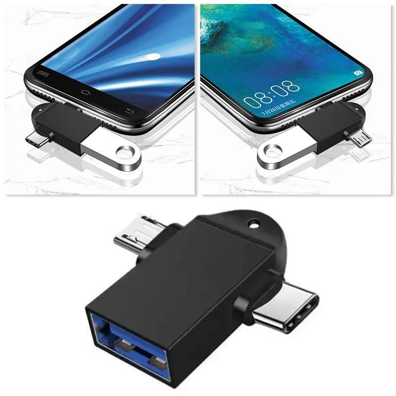 OTG Type C адаптер 2 в 1 Micro Usb конвертер коннектор Flash для смартфона Android диск мышь