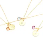 Модное миниатюрное изящное ожерелье с инициалом золотого цвета чокер с именем буквы с камнем рождения ожерелье для женщин кулон ювелирные изделия подарок