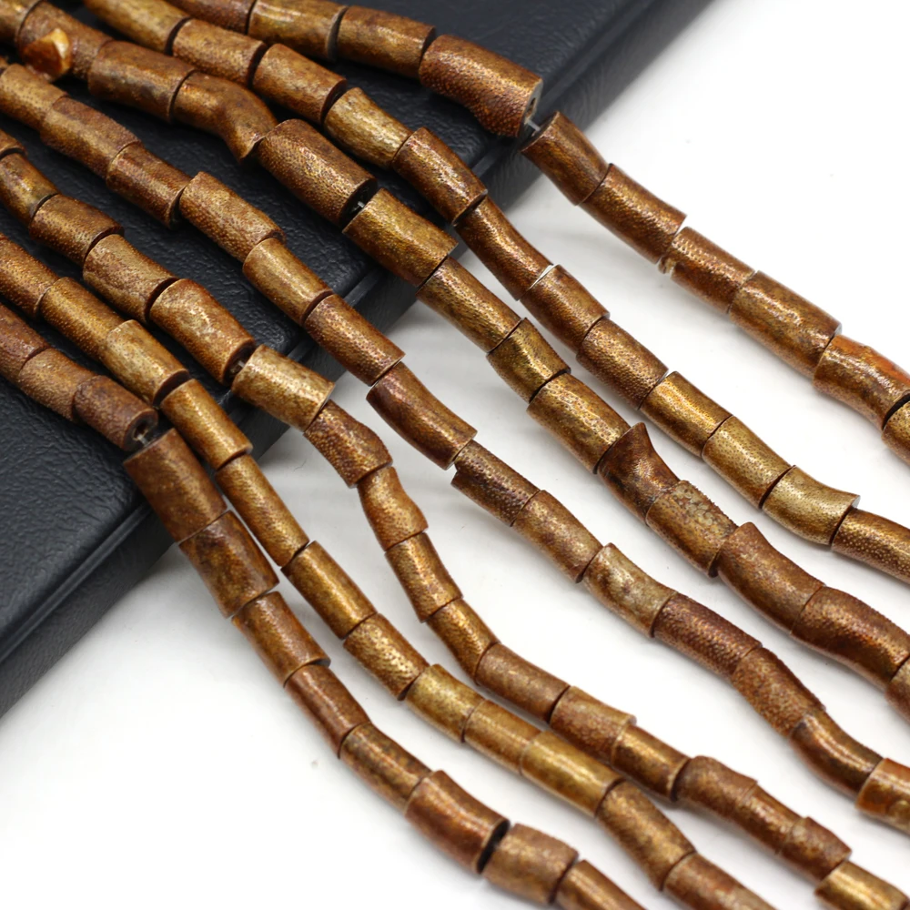 

Best Selling Natural Dyed Gold Coral Cylindrical Beads Ornaments Making DIY Exquisite Necklaces Bracelets Jewelry Gift Wholesale