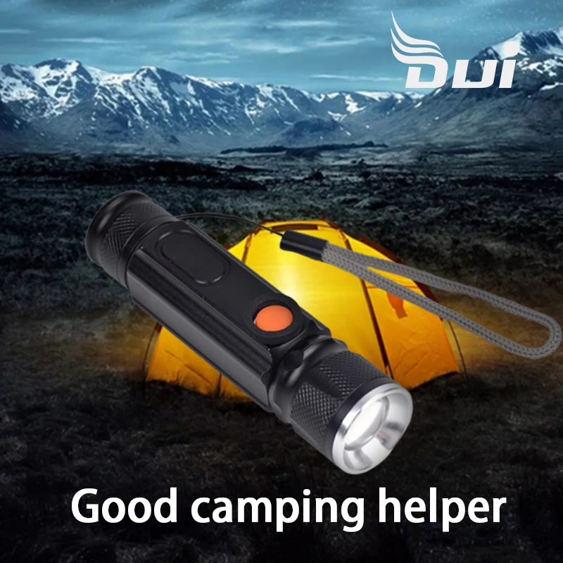 DUI XML T6 + COB Многофункциональный USB Перезаряжаемый флэш-светильник фонарь рабочее
