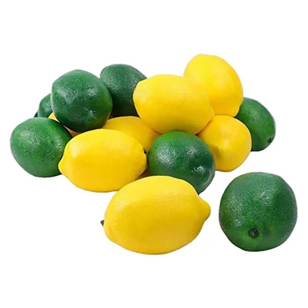 6PCS Artificial Lemons Simulation Lifelike Small Lemons Fake Fruit for Home Kitchen Wedding Party Decoration Photography