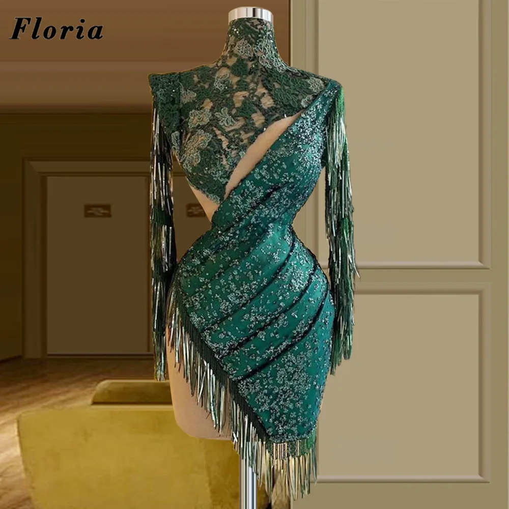 

Floria Sexy Green Cocktail Dresses 2022 Customized Beaded Graduation Homecoming Party Dress Evening Gowns Prom Dresses Vestidos