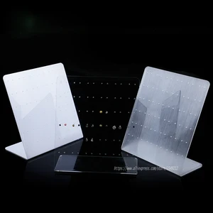 L-образный акриловый держатель для сережек, черныйбелыйпрозрачный