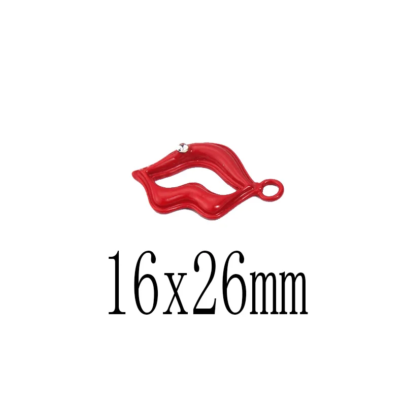 10 шт. разнообразные эмалевые красные губы золотого цвета из цинкового сплава для