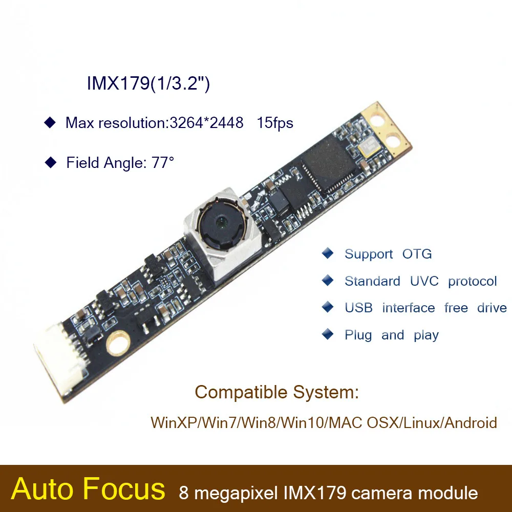 USB-модуль камеры HBVCAM CMOS IMX179 8 Мп 70 градусов Автофокус ноутбук usb-модуль для Windows 2000 XP