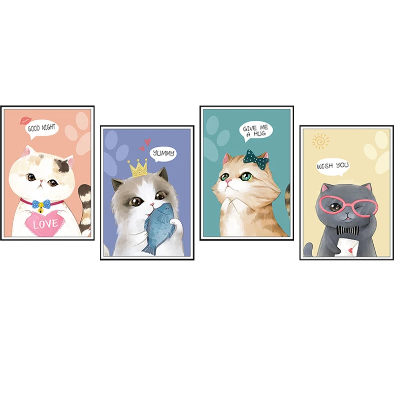 

Self Adhesive Cats Wall Stickers Home Living Room Decoration Paintings for Interior Sofa Background Bedroom Wall Decoration